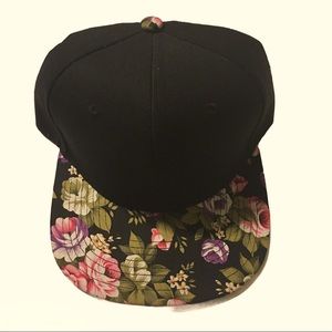 NWOT floral Crown snap back hat